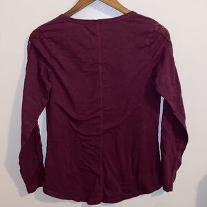 Elegant Burgundy Lace Sleeve Top